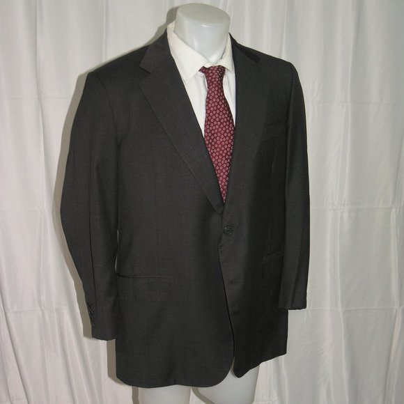 Martin Greenfield Bespoke Solid Charcoal Gray Two Button Sport Coat 44R - Picture 6 of 11